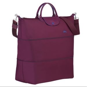 Longchamp Le Pliage Club Travel Bag Plum NWT